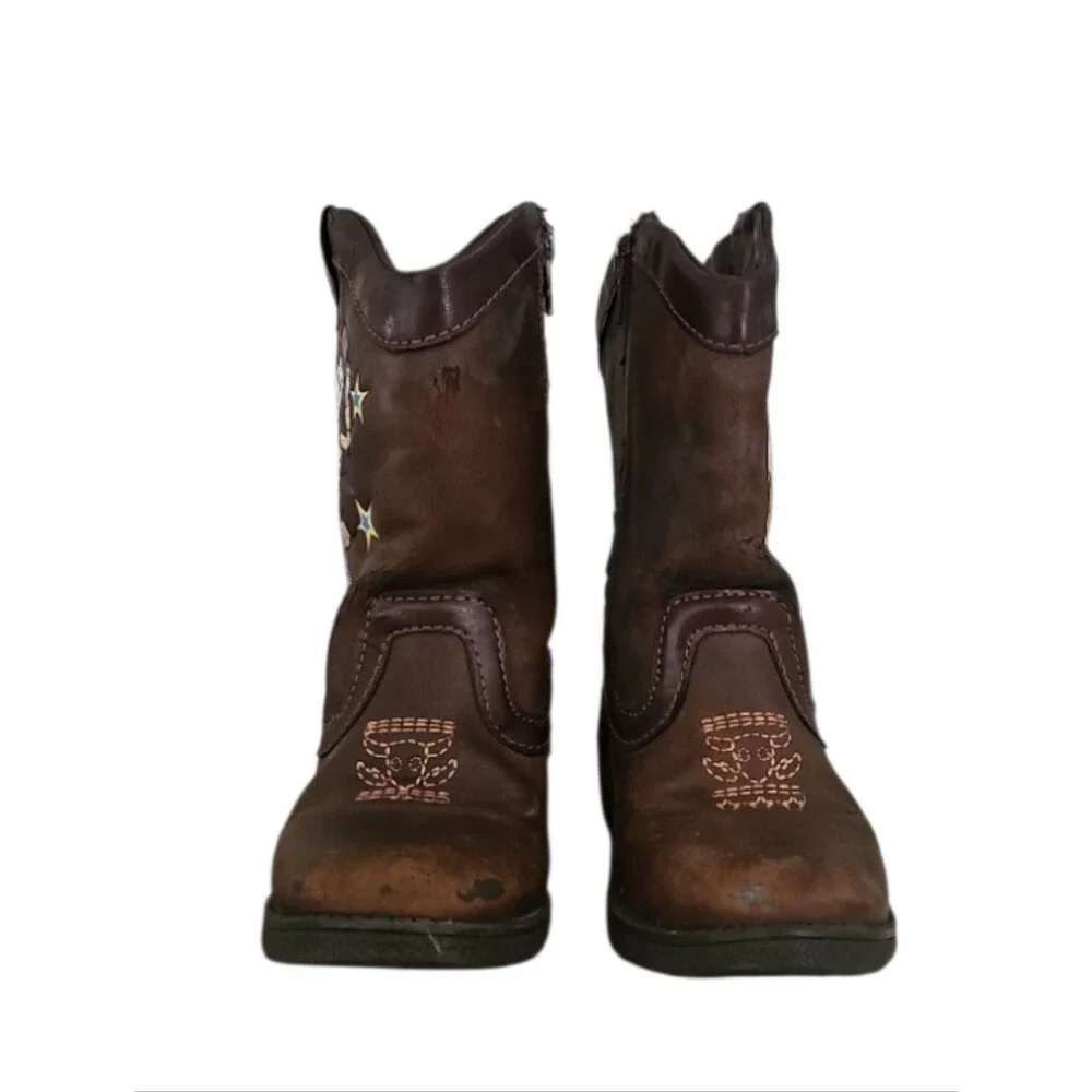 Disney Toy Story Woody Cowboy Boots Youth Size 8 Brown Western Costume Boots